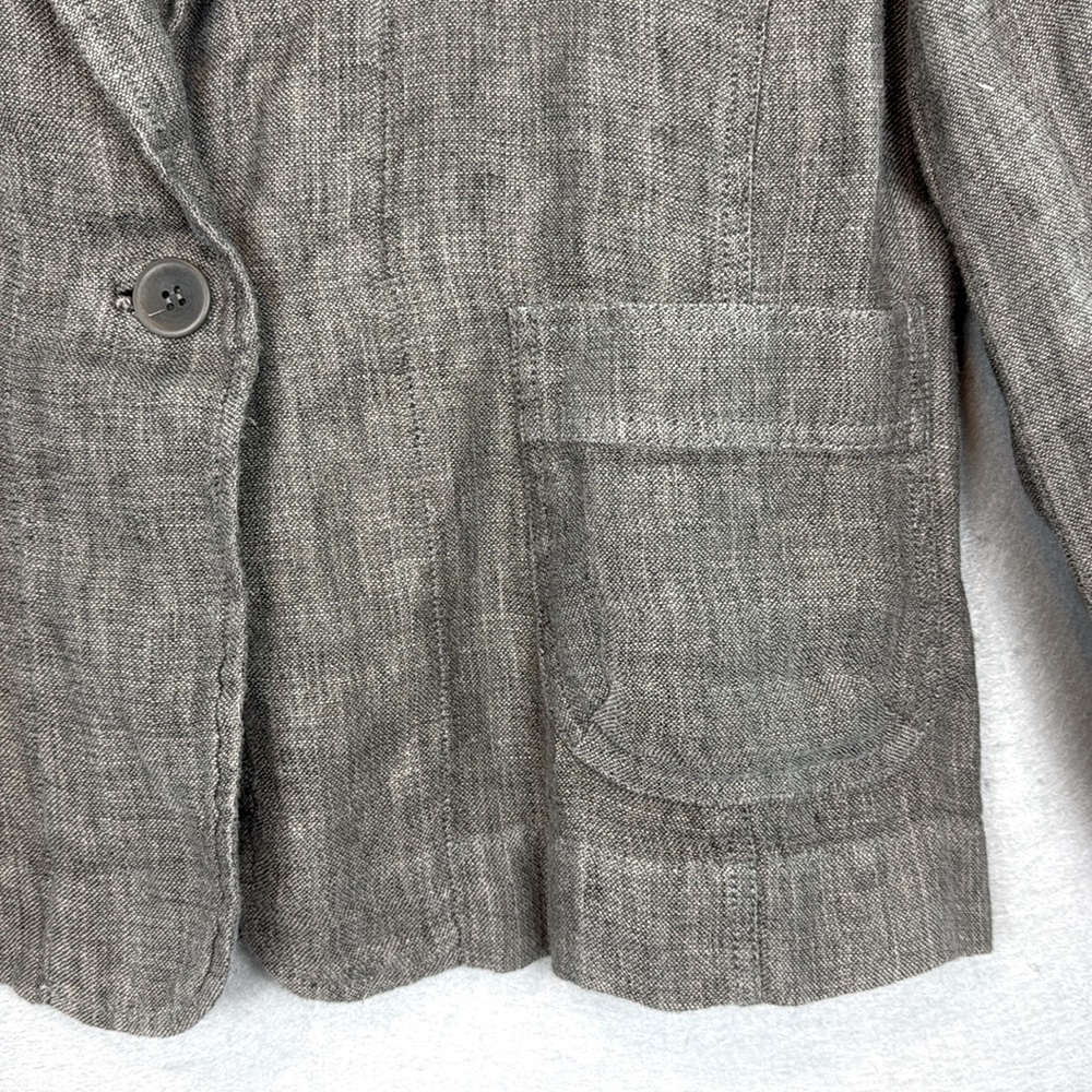 Eileen Fisher -women’s washed Grey 100% linen blazer light jacket relaxed fit L - Picture 5 of 8